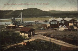 Panama Canal La Boca Machine Shops Trench Dredges c1910 Vintage Postcard