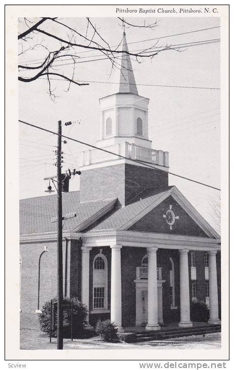 Exterior,  Pittsboro Baptist Church,  Pittsboro,  North Carolina,   40-60s