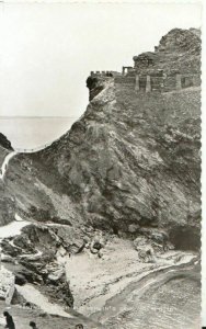 Cornwall Postcard - Tintagel - Beach and Merlin's Cave - Real Photo - Ref TZ6686