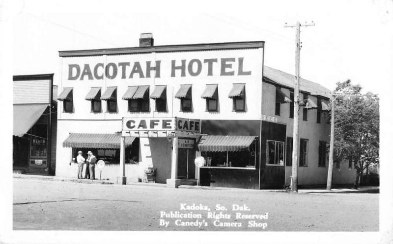 Kadoka South Dakota Dacotah Hotel Real Photo Antique Postcard K63396