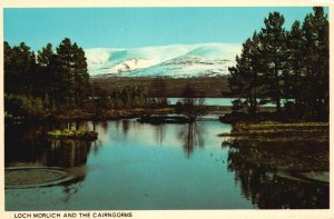 Vintage Postcard Loch Morlich and the Cairngorms Loch in Scotland