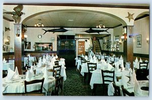 1960 Chester Pennsylvania PA Postcard Quaker Restaurant Seafood Steaks Interior