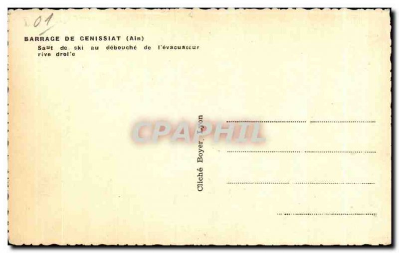 Old Postcard Dam Genissiat Ain