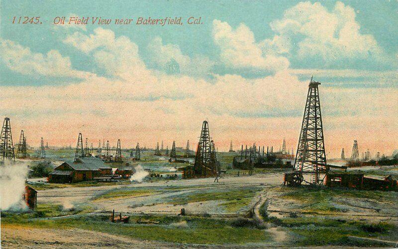 Acmegraph Bakersfield California 1917 Oil Industry Field Postcard 3204