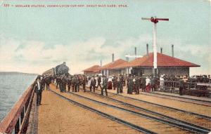 Great Salt Lake Utah Midlake Station Antique Postcard K106960