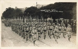 Bastille Day July14 1922 Soldiers Marching Real Photo Postcard
