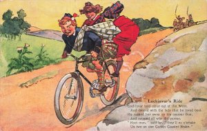 LOCHINVAR'S RIDE-CAME OUT OF THE WEST~1910 CORBIN BICYCLE BRAKE POSTCARD