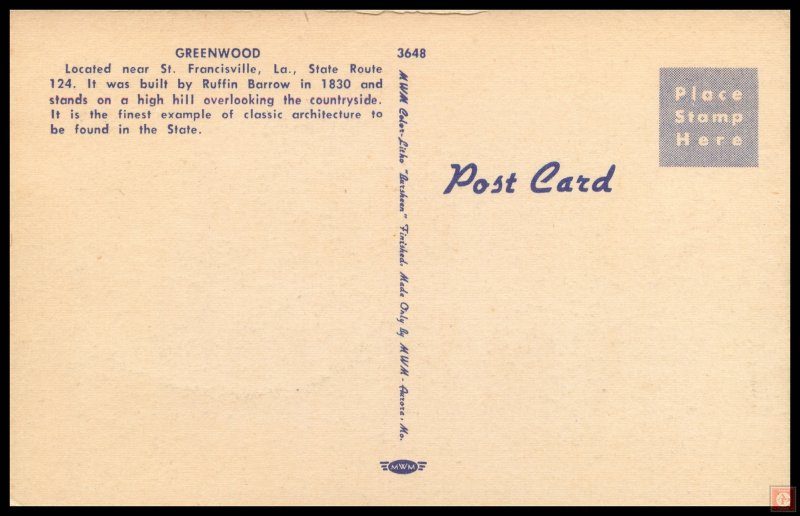 Greenwood, Francisville, La