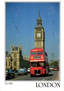 Double Decker Bus & Big Ben London England 1995