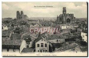 Old Postcard Toul General view and Churches