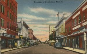 Downtown Bradenton FL Linen Postcard