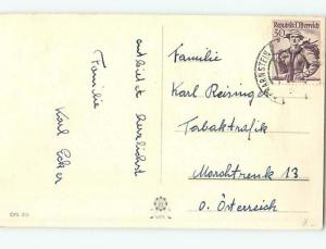 Pre-Linen foreign signed CUTE BIRD SITTING ON PINE BRANCH HL8224