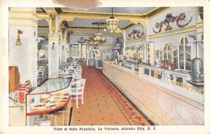 Atlantic City New Jersey La Victoire Soda Fountain Vintage Postcard AA44595