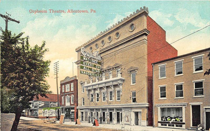 Allentown PA Orpheum Theatre Matinee All Star Vaudeville Postcard