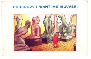 I Want Me Muvver, Museum with Sculptures of Nude Women, Used 1934 Risque Humor