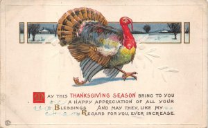 THANKSGIVING HOLIDAY TURKEY LAWRENCE MASSACHUSETTS EMBOSSED POSTCARD 1918 44