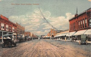 J23/ Grand Junction Colorado Postcard c1910  Main Street Stores Autos 241