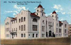 The White Temple First Baptist Church San Diego California Vintage Postcard C052