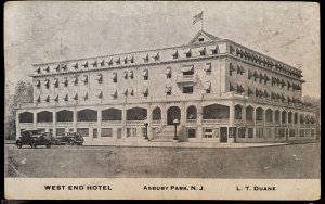 Vintage Postcard 1907-1915 West End Hotel, Asbury Park, New Jersey (NJ)