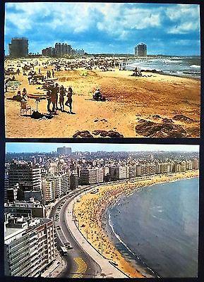 URAGUAY LOT of 2 VINTAGE POSTCARDS at PLAYA BRAVA & PLAYA...