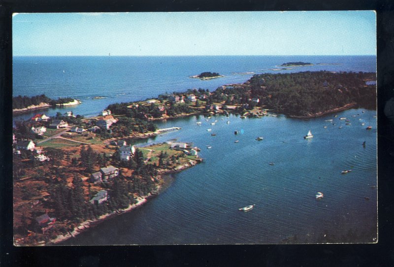 Christmas Cove, Maine/ME Postcard, Beautiful Aerial View Of Harbor