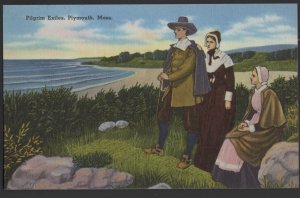 Massachusetts PLYMOUTH - Pilgrim Exiles Pub by Smith's Inc. ~ Linen