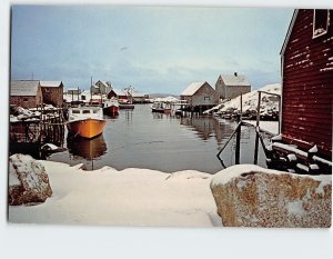 Postcard Winter Time Peggy's Cove Nova Scotia Canada