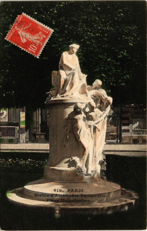 CPA PARIS 17e-Statue d'alexandre Dumas fils-Place Malesherbes (322375)