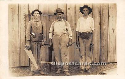 Real Photo Occupation and People Working Carpenters Unused