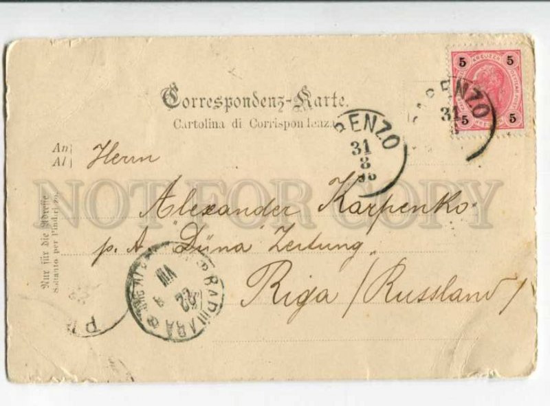 299942 CROATIA PARENZO Porec Vintage 1898 year RPPC to Riga