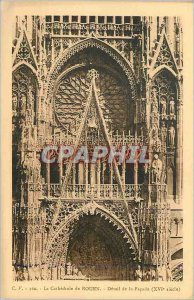 Old Postcard The Cathedral of Rouen Detail of Facade