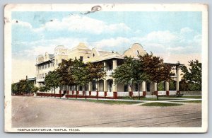 Texas~Temple Sanitarium Exterior View~Porch~Domes~Mission Revival~1920s Postcard