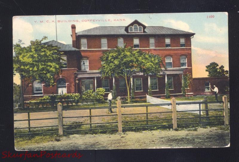 COFFEYVILLE KANSAS Y.M.C.A. BUILDING ANTIQUE VINTAGE POSTCARD NEW CAMBRIA MO