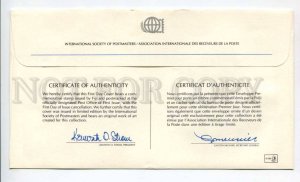 424611 FIJI 1979 year First Day COVER certificate w/ signature
