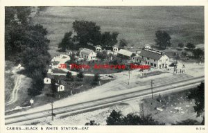 IN, Fort Wayne, Indiana, Black & White Gas Station, Cabins, Aerial, FWP No S-514