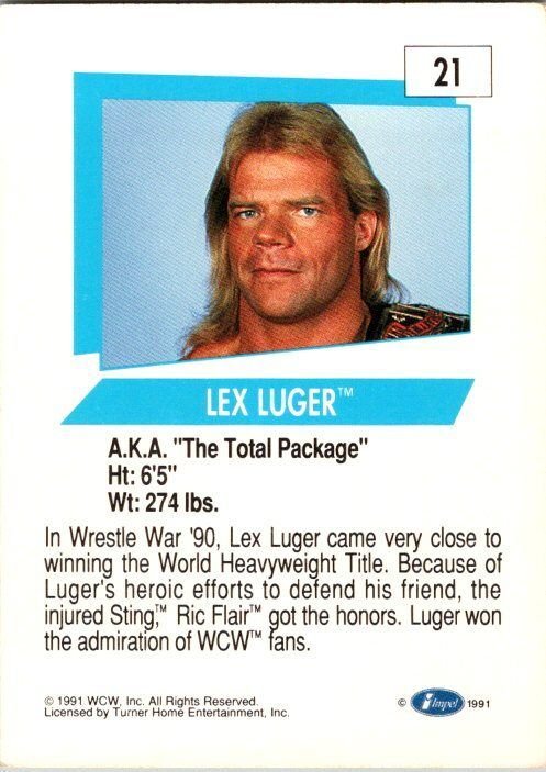 1991 WCW Wrestling Card Lex Luger sk21178