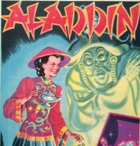 Aladdin Theatre Show Mini Print 1930's Original Genie Ghost Magic Lamp Fantasy  