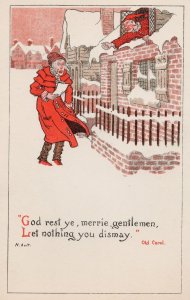 God Rest Ye Merrie Gentlemen Christmas Carol Old Comic Postcard