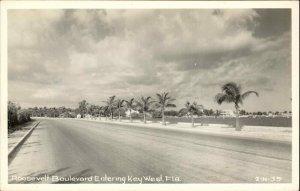 Key West Florida FL Roosevelt Blvd Real Photo Vintage Postcard