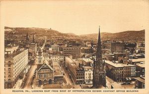 Reading PA Looking East Metropolitan Edison Company Office Building Postcard