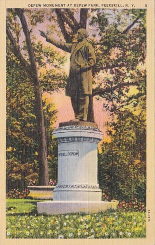 New York Peekskill Depew Monument At Depew Park 1945 Curteich