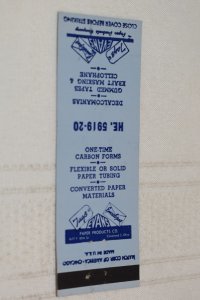 Evans Paper Products Cleveland Ohio Advertising 20 Strike Matchbook Cover