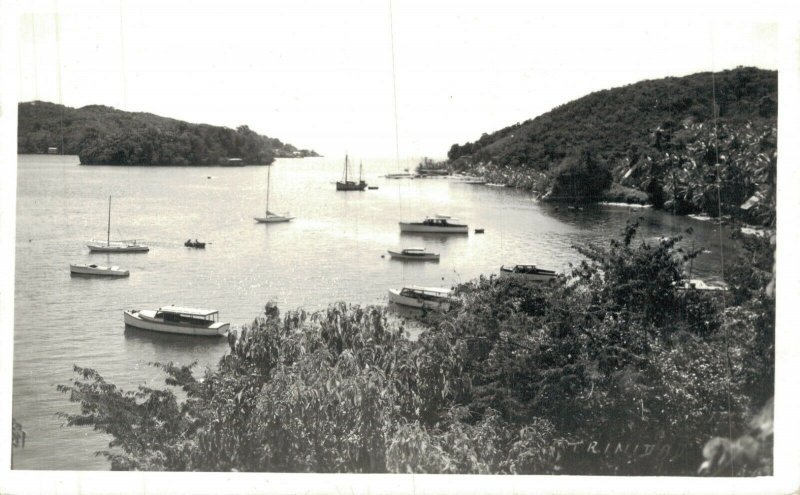 Trinidad Partial View Boats and Ships RPPC 06.96