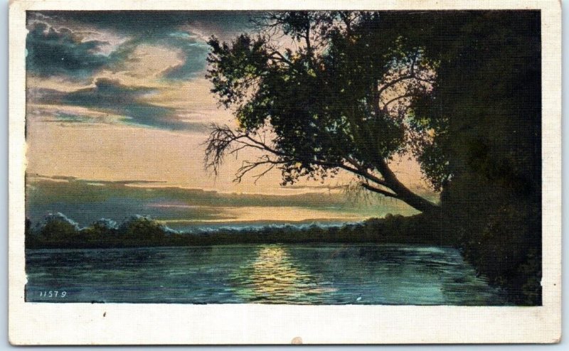 Postcard - Lake Sunset Scenery 