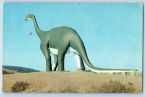 Rapid City South Dakota Postcard Brontosaurus Dinosaur Park 1959 Vintage Antique