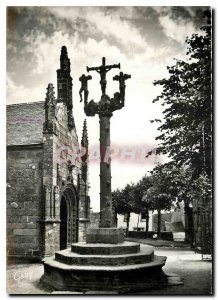 Old Postcard Lampaul Guimiliau Finistere Calvary and Porch