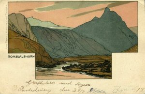 norway norge, ROMSDALSHORN, Panorama (1899) Art Nouveau Postcard