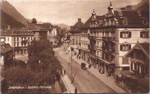 Switzerland Interlaken Bahnhofstrasse Vintage RPPC 09.16