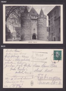 Vintage postcard Obertor city gate towers Neuss North Rhine Westphalia Germany