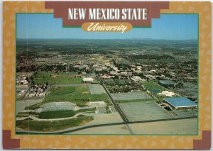VINTAGE CONTINENTAL SIZE POSTCARD BIRD'S EYE VIEW OF NEW MEXICO STATE UNIVERSITY